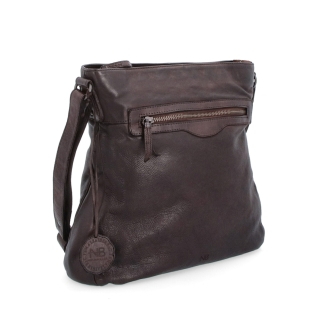 Kožená crossbody s predným vreckom na zips Noelia Bolger materiál kože zapínanie na zips farba hnedá veľkosť stredná NB 2103 H