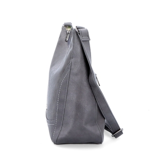 Mestská crossbody kabelka zo syntetickej kože Tangerin materiál syntetická koža zapínanie na zips farba sivá veľkosť stredná 8046 TS Z boku