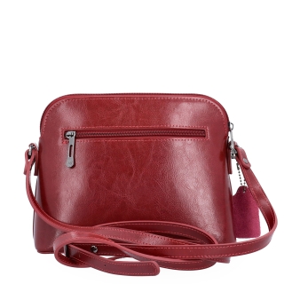 Minimalistická kožená crossbody kabelka na každý deň Noelia Bolger materiál kože zapínanie na zips farba červená veľkosť malá NB 0116 TCV Zozadu