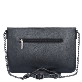 Elegantná crossbody kabelka s jemným leskom Le Sands materiál syntetická koža zapínanie na zips farba čierna veľkosť malá 4608 C Zozadu