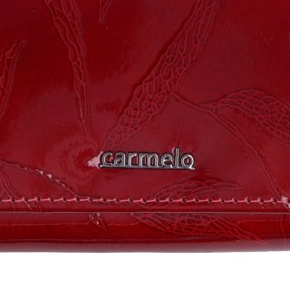 Elegantná lakovaná kožená peňaženka Carmelo materiál kože zapínanie na zips farba vínová veľkosť malá 2105 L BO Logo