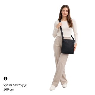 Crossbody kabelka s nastaviteľným popruhom Tangerin materiál syntetická koža zapínanie na zips farba sivá veľkosť stredná 8049 ANT Na postave