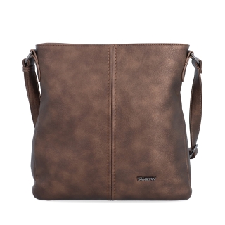 Crossbody kabelka s jednoduchým prešívaním Tangerin materiál syntetická koža zapínanie na zips farba metalíza veľkosť stredná 8003 BR Spredu