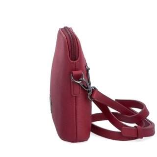 Malá kožená crossbody kabelka Noelia Bolger materiál kože zapínanie na zips farba červená veľkosť malá NB 3017 CV Z boku