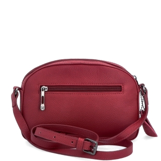 Malá kožená crossbody kabelka s vreckom na zips Noelia Bolger materiál kože zapínanie na zips farba červená veľkosť malá NB 3013 CV Zozadu