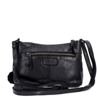 Praktická kožená crossbody na každý deň Noelia Bolger materiál kože zapínanie na zips farba čierna veľkosť malá NB 2406 C Zozadu