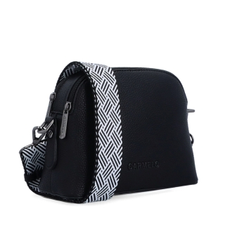 Malá crossbody kabelka so širokým popruhom Carmelo materiál syntetická koža zapínanie na zips farba čierna veľkosť malá 4355 C