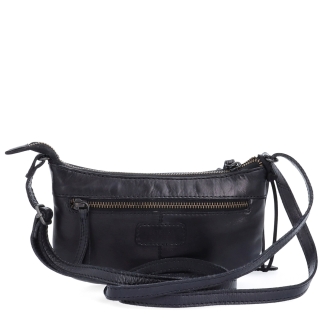 Malá elegantná kožená crossbody kabelka Noelia Bolger materiál kože zapínanie na zips farba čierna veľkosť malá NB 2420 C Zozadu