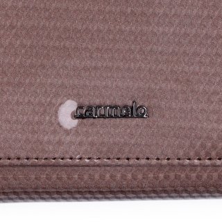 Lakovaná kožená peňaženka s moderným vzorom Carmelo materiál kože zapínanie na zips farba taupe veľkosť malá 2105 K T Logo