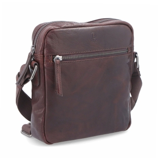 Kožená crossbody taška Poyem materiál kože farba hnedá veľkosť malá 2206 Poyem H