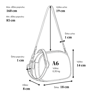Malá crossbody kabelka s odopínateľným popruhom Le Sands materiál syntetická koža zapínanie na zips farba metalíza veľkosť malá 4370 TI Rozmery