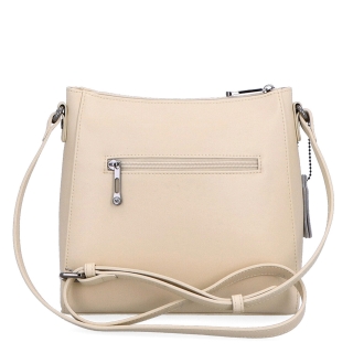 Kožená kabelka crossbody Noelia Bolger Noelia Bolger materiál kože zapínanie na zips farba béžová veľkosť malá NB 0097 BE Zozadu