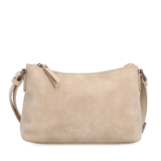 Malá elegantná crossbody kabelka Tangerin materiál syntetická koža zapínanie na zips farba béžová veľkosť malá 1109 BE Spredu
