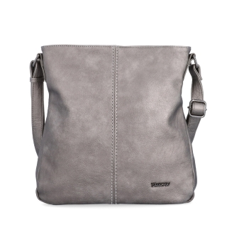 Crossbody kabelka s jednoduchým prešívaním Tangerin materiál syntetická koža zapínanie na zips farba metalíza veľkosť stredná 8003 TI Spredu