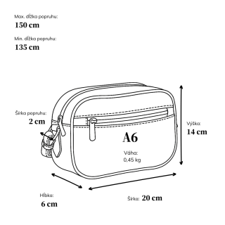 Malá kožená crossbody kabelka so zipsami Noelia Bolger materiál kože zapínanie na zips farba čierna veľkosť malá NB 3014 C Rozmery
