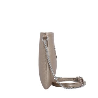 Elegantná crossbody kabelka s jemným leskom Le Sands materiál syntetická koža zapínanie na zips farba metalíza veľkosť malá 4608 ZL Z boku