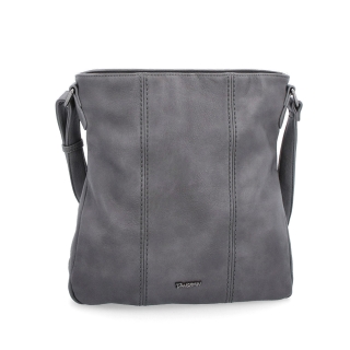 Crossbody kabelka s prešívaním Tangerin materiál syntetická koža zapínanie na zips farba sivá veľkosť stredná 8004 TS Spredu