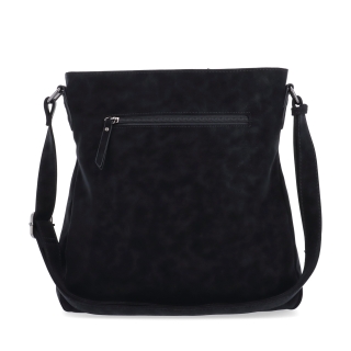 Štýlová crossbody kabelka s čistým dizajnom Tangerin materiál syntetická koža zapínanie na zips farba čierna veľkosť stredná 1101 C Zozadu