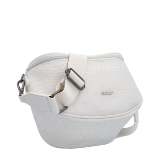Mestská ľadvinka na pohodlné nosenie crossbody Carmelo materiál syntetická koža zapínanie na zips farba biela veľkosť malá 4399 K