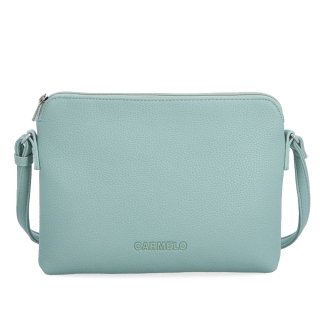 Minimalistická crossbody kabelka zo syntetiky Carmelo materiál syntetická koža zapínanie na zips farba zelená veľkosť malá 4333 SZE Spredu