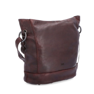 Kožená crossbody kabelka s dizajnovým prešívaním Noelia Bolger materiál kože zapínanie na zips farba vínová veľkosť stredná NB 2089 BO