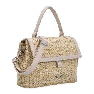 Elegantná straw kabelka do ruky i crossbody Le Sands materiál syntetická koža zapínanie na zámoček farba béžová veľkosť malá 4615 BE