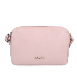 Praktická crossbody kabelka s dvoma vreckami Le Sands materiál syntetická koža zapínanie na zips farba ružová veľkosť malá 7717 R Spredu