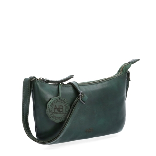 Malá elegantná kožená crossbody kabelka Noelia Bolger materiál kože zapínanie na zips farba zelená veľkosť malá NB 2420 ZE