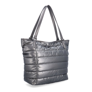 Shopperka cez rameno z nadýchaného materiálu Carmelo materiál nylon zapínanie na zips farba metalíza veľkosť veľká 4385 TI