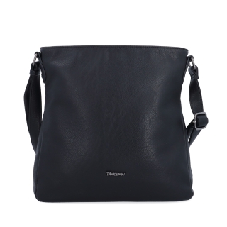 Crossbody kabelka s prehľadným vnútrom Tangerin materiál syntetická koža zapínanie na zips farba čierna veľkosť stredná 8051 C Spredu