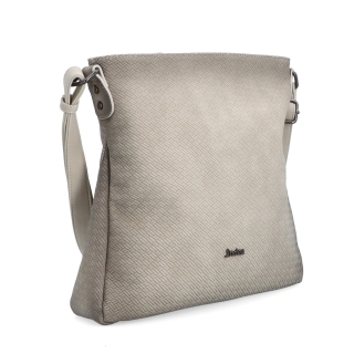 Stredná jednoduchá crossbody kabelka Indee materiál syntetická koža zapínanie na zips farba béžová veľkosť stredná 6317 K