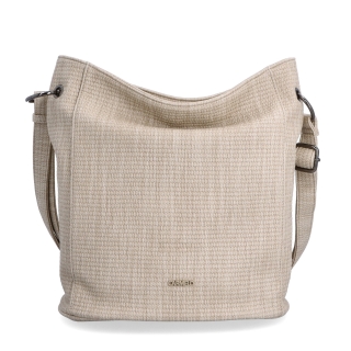 Crossbody kabelka v elegantnom dizajne Carmelo materiál syntetická koža zapínanie na zips farba béžová veľkosť stredná 4339 BE Spredu