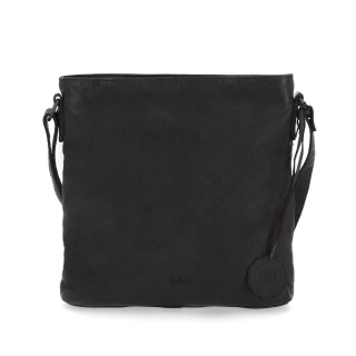 Kožená crossbody kabelka vo vintage štýle Noelia Bolger materiál kože zapínanie na zips farba čierna veľkosť malá NB 2001 C Spredu