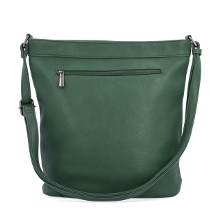 Crossbody kabelka s ozdobnými zipsami Tangerin materiál syntetická koža zapínanie na zips farba zelená veľkosť stredná 8050 TZE Zozadu