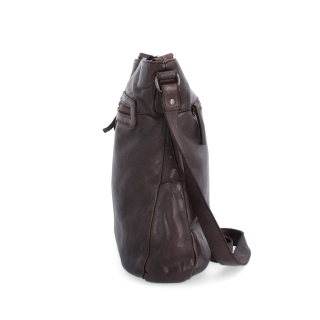 Kožená crossbody s predným vreckom na zips Noelia Bolger materiál kože zapínanie na zips farba hnedá veľkosť stredná NB 2103 H Z boku