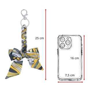 Prívesok na kabelku s mašľou a karabínkou Indee materiál textil farba multicolor D013