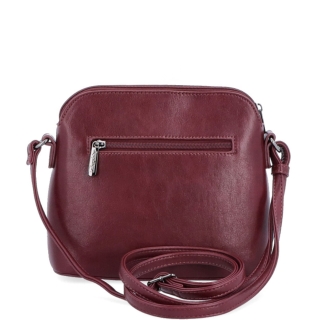 Malá minimalistická crossbody kabelka Le Sands materiál syntetická koža zapínanie na zips farba vínová veľkosť malá 7712 BO Zozadu