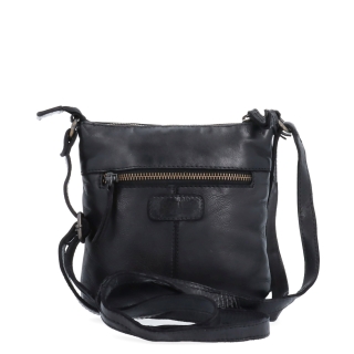 Elegantná kožená crossbody kabelka Noelia Bolger materiál kože zapínanie na zips farba čierna veľkosť malá NB 2415 C Zozadu