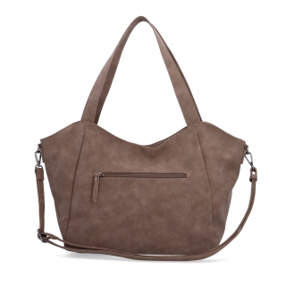 Veľká kabelka na rameno s crossbody popruhom Tangerin materiál syntetická koža zapínanie na zips farba hnedá veľkosť veľká 1120 H Zozadu