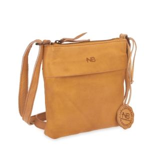 Malá kožená crossbody so zapínaním na zips Noelia Bolger materiál kože zapínanie na zips farba žltá veľkosť malá NB 2090 ZLU