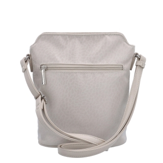 Praktická crossbody kabelka s extra vreckom Carmelo materiál nylon zapínanie na zips farba béžová veľkosť malá 6607 BE LE Zozadu