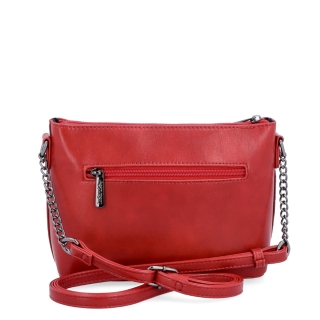 Spoločenská crossbody kabelka s retiazkou Le Sands materiál syntetická koža zapínanie na zips farba červená veľkosť malá 7708 CV Zozadu