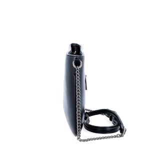 Elegantná crossbody kabelka s retiazkou Le Sands materiál syntetická koža zapínanie na zips farba čierna veľkosť malá 7707 C Z boku