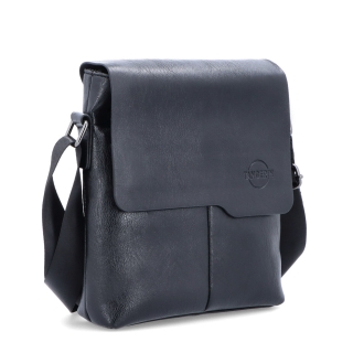 Crossbody taška s chlopňou Tangerin materiál syntetická koža zapínanie na zips farba čierna veľkosť stredná 2325 C