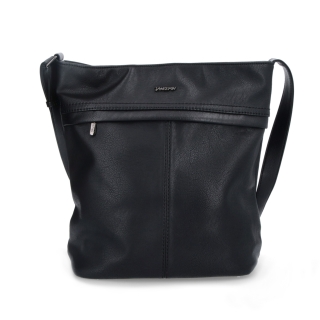 Veľká crossbody kabelka z mäkkej syntetickej kože Tangerin materiál syntetická koža zapínanie na zips farba čierna veľkosť veľká 8001 C Spredu