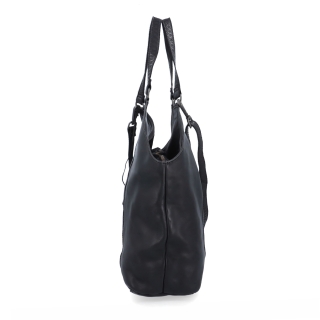 Veľká kožená kabelka s uchami a crossbody popruhom Noelia Bolger materiál kože zapínanie na zips farba čierna veľkosť veľká NB 2429 C Z boku