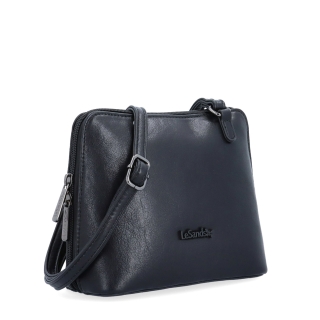 Praktická crossbody kabelka s deleným vnútrom Le Sands materiál syntetická koža zapínanie na zips farba čierna veľkosť malá 7723 C