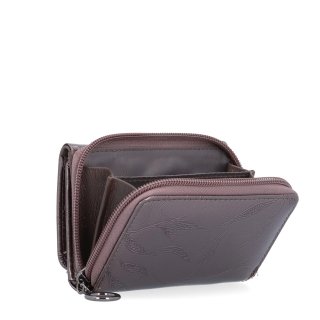 Elegantná lakovaná kožená peňaženka Carmelo materiál kože zapínanie na zips farba taupe veľkosť malá 2105 L T Polobok zozadu