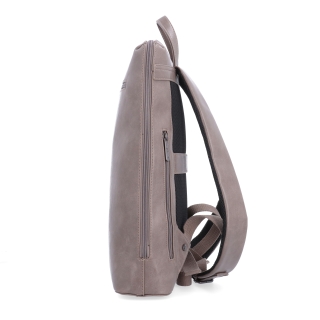 Batoh na notebook s mestským vzhľadom Le Sands materiál syntetická koža zapínanie na zips farba taupe veľkosť veľká 7735 T Z boku