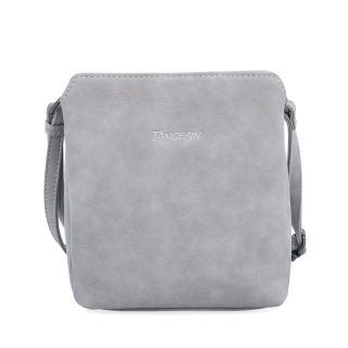Praktická crossbody kabelka so štruktúrovaným vnútrom Tangerin materiál syntetická koža zapínanie na zips farba sivá veľkosť malá 1117 SS Spredu